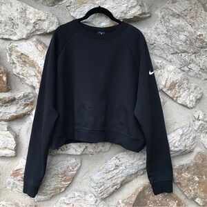 Nike Women’s Versa Crop “Just Do It” Dri-Fit Crewneck Sweatshirt - Black - XL